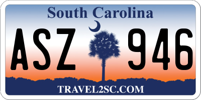 SC license plate ASZ946