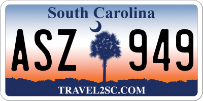 SC license plate ASZ949