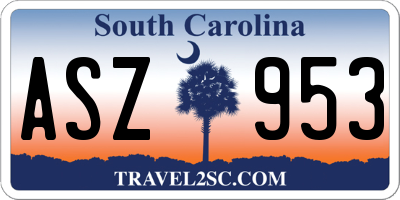 SC license plate ASZ953