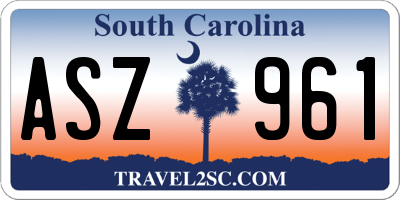SC license plate ASZ961