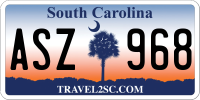 SC license plate ASZ968