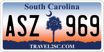 SC license plate ASZ969