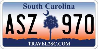 SC license plate ASZ970