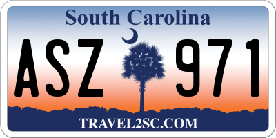 SC license plate ASZ971
