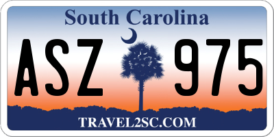 SC license plate ASZ975