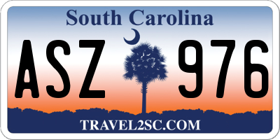 SC license plate ASZ976