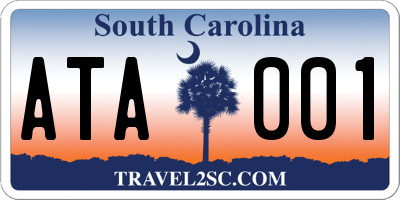 SC license plate ATA001