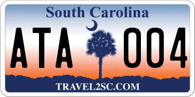 SC license plate ATA004