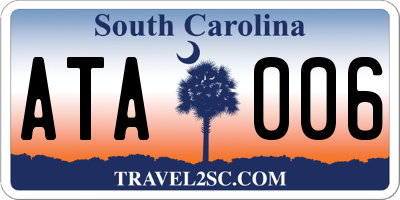 SC license plate ATA006