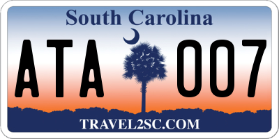 SC license plate ATA007
