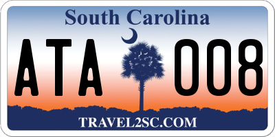 SC license plate ATA008