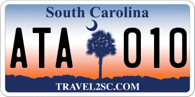 SC license plate ATA010