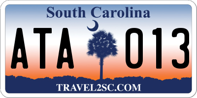 SC license plate ATA013