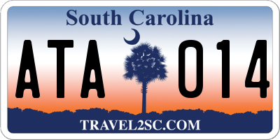 SC license plate ATA014