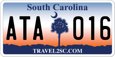 SC license plate ATA016