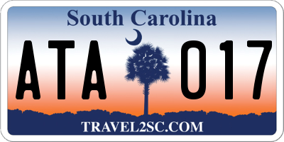 SC license plate ATA017
