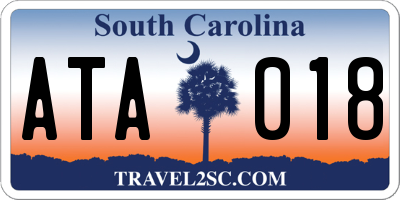 SC license plate ATA018