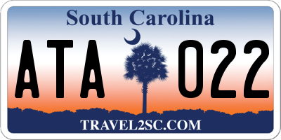 SC license plate ATA022
