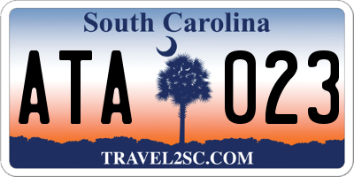 SC license plate ATA023