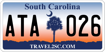 SC license plate ATA026