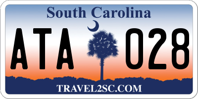 SC license plate ATA028