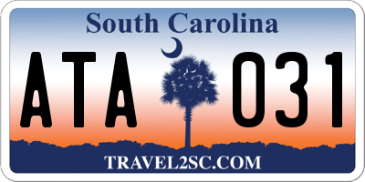 SC license plate ATA031