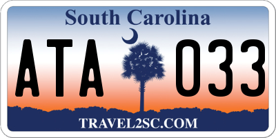 SC license plate ATA033