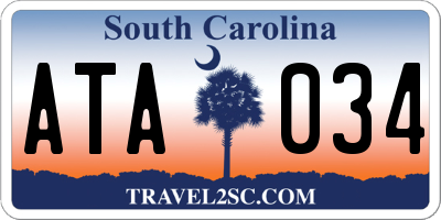 SC license plate ATA034