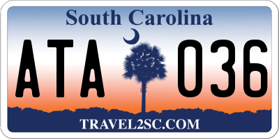 SC license plate ATA036