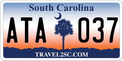 SC license plate ATA037