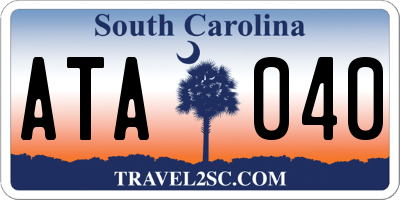 SC license plate ATA040