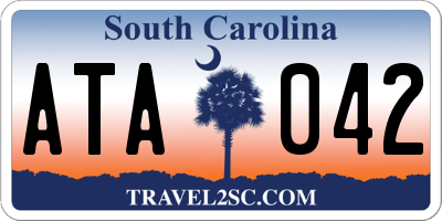 SC license plate ATA042