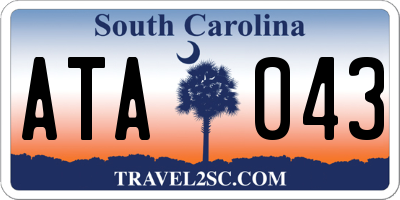 SC license plate ATA043