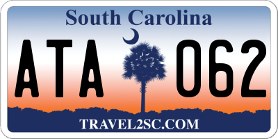 SC license plate ATA062