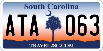 SC license plate ATA063