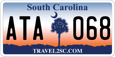 SC license plate ATA068