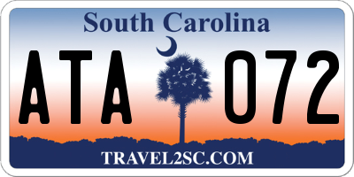 SC license plate ATA072