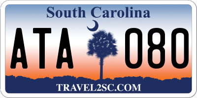 SC license plate ATA080