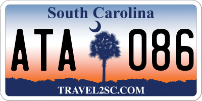SC license plate ATA086