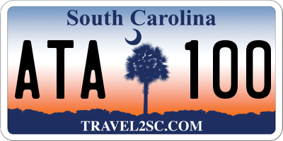 SC license plate ATA100