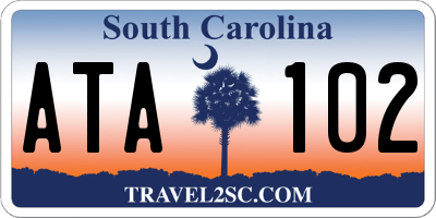 SC license plate ATA102