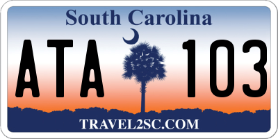 SC license plate ATA103