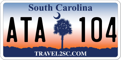 SC license plate ATA104