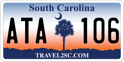 SC license plate ATA106