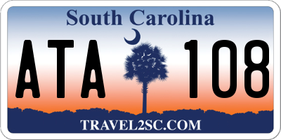 SC license plate ATA108
