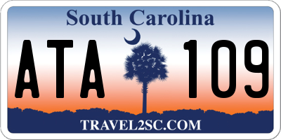 SC license plate ATA109