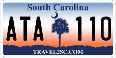 SC license plate ATA110
