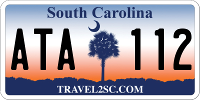 SC license plate ATA112
