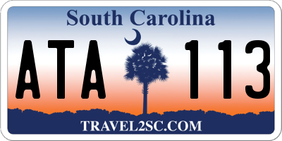 SC license plate ATA113