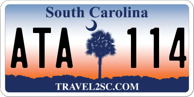 SC license plate ATA114